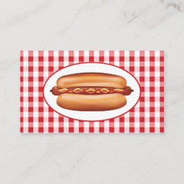 Hotdog voor fastfoodrestaurant, eetcafé of kraam visitekaartje
