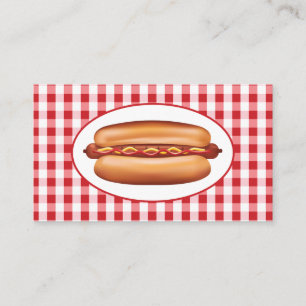 Hotdog voor fastfoodrestaurant, eetcafé of kraam visitekaartje