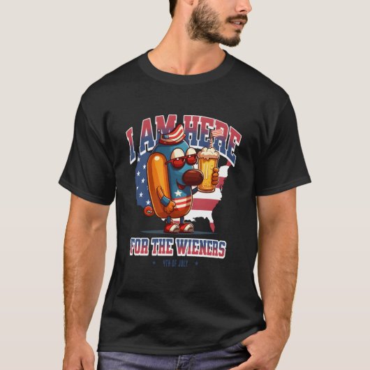 Hotdog Wiener 4Th Of July Patriotic T-shirt (Voorkant)