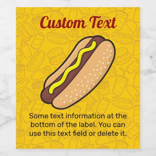 Hotdog Wijn Etiket (Enkel label)