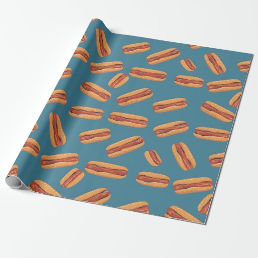 Hotdog Wrapping Papier Verjaardagsfeestje Grappig  (Uitgerold)