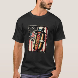Hotdog zonnebril Amerikaanse vlag USA 4th of July  T-shirt