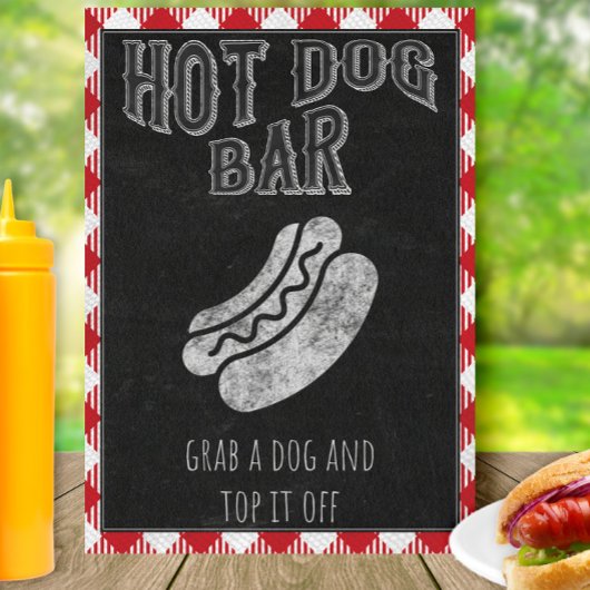 Hotdogbar Ik doe BBQ-feestbord bord Poster