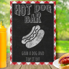 Hotdogbar Ik doe een BBQ-feestbord Bord Poster