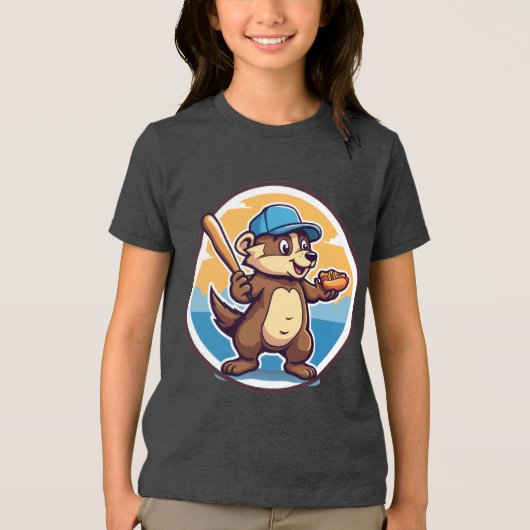 Hotdogs en honkbal Tri-Blend shirt (Voorkant)