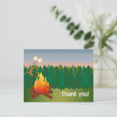 Hotdogs en S'mores kampvuur Dank u Briefkaart (Staand voorkant)