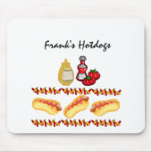 Hotdogs Ketchup Mustard Food Muismat! Muismat (Voorkant)