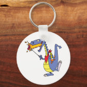 hotdogs met een grappige cartoon om te koken sleutelhanger (Voorkant)