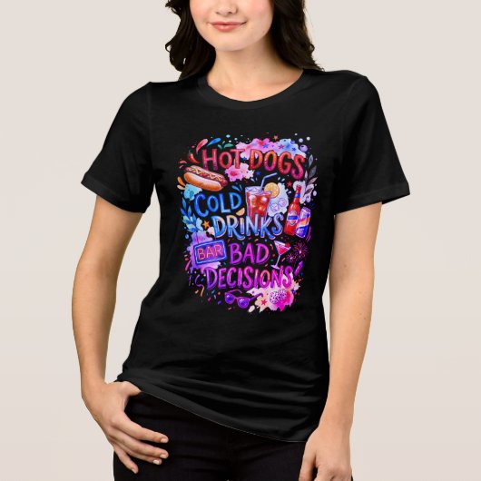Hotdogs Slechte Beslissingen Tri-Blend Shirt (Voorkant)