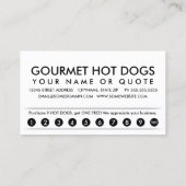 hotdogs, trouwe punctiekaart klantenkaartje (Achterkant)