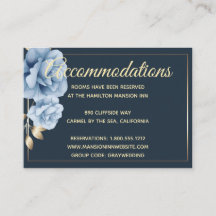 Hotel Accommodatie Kaarten Midnight blue floral