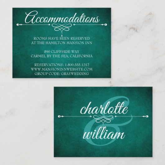 Hotel Accommodatie Kaarten Modern Donkergroen (Voorkant / Achterkant)