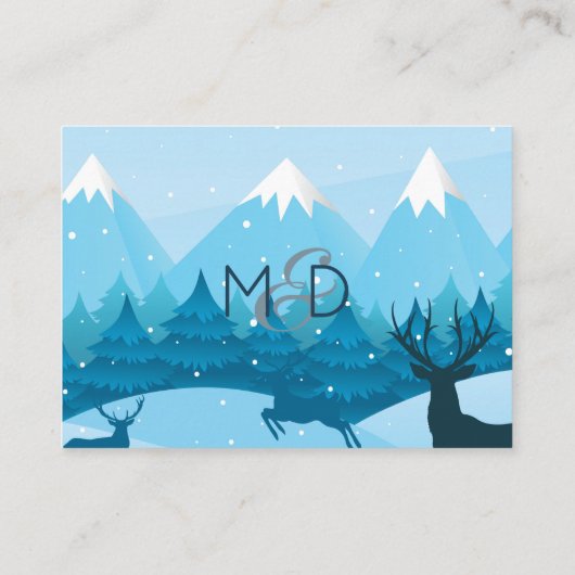 Hotel Accommodatie Kaarten winter Blauw (Achterkant)