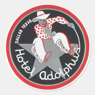 Hotel Adolphus Bagagelabel Ronde Sticker