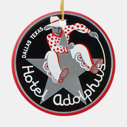 Hotel Adolphus, Dallas, Texas Keramisch Ornament (Achterkant)