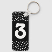Hotel Airbnb Kamernummer Modern Cute Polka Dot Sleutelhanger (Achterkant)