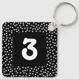Hotel Airbnb Kamernummer Modern Cute Polka Dot Sleutelhanger