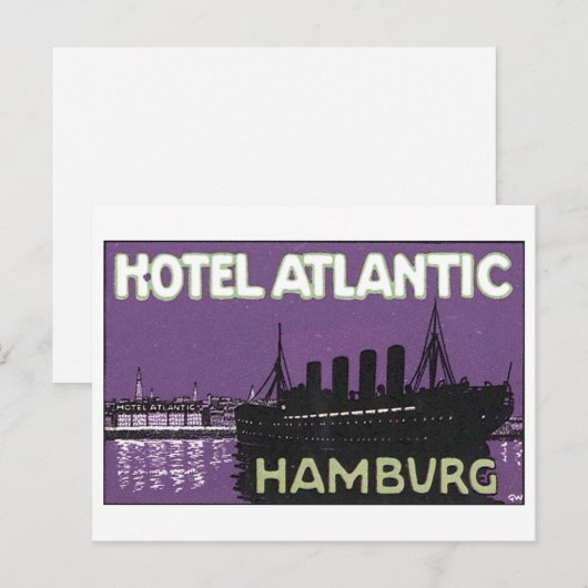 Hotel Atlantic Hamburg Briefkaart (Voorkant / Achterkant)