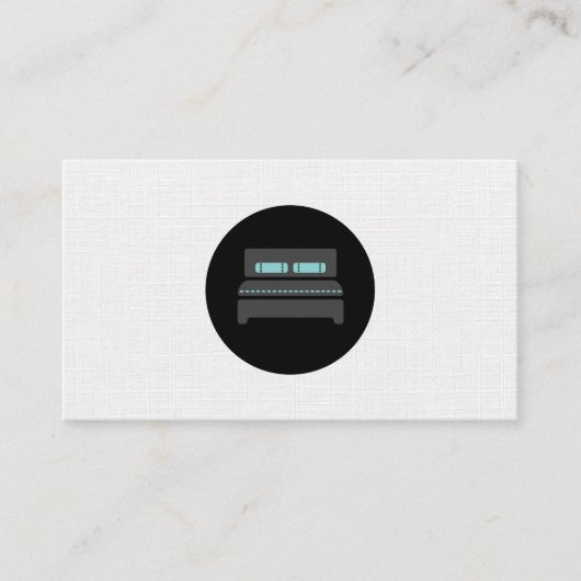 Hotel Bed Icon | Linnen patroon Visitekaartje (Voorkant)