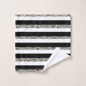 Hotel Black Roos Gold White Striped Bad Handdoek (Wasdoekje)