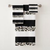 Hotel Black Rose Goud Wit Gestreept Bad Handdoek (Insitu)