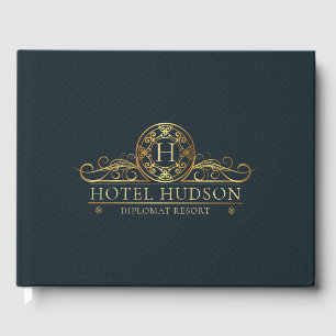 Hotel Branding Luxe Gold Blue Gastenboek