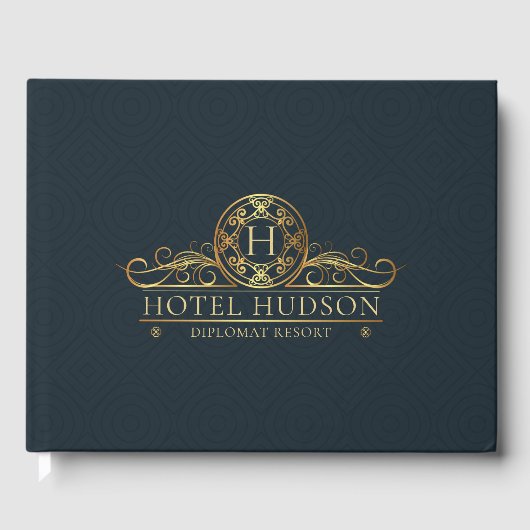 Hotel Branding Luxe Gold Blue Gastenboek (Voorkant)