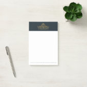 Hotel Branding Luxury Blue Gold Post-it® Notes (Kantoor)