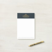 Hotel Branding Luxury Blue Gold Post-it® Notes (Op bureau)