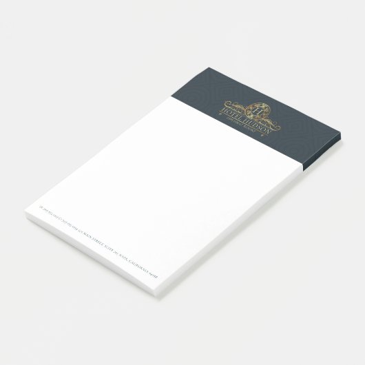 Hotel Branding Luxury Blue Gold Post-it® Notes (Schuin)
