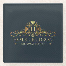 Hotel Business Branding Luxe Goud Glazen Onderzetter