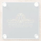 Hotel Business Branding Luxe Goud Glazen Onderzetter (Achterkant)