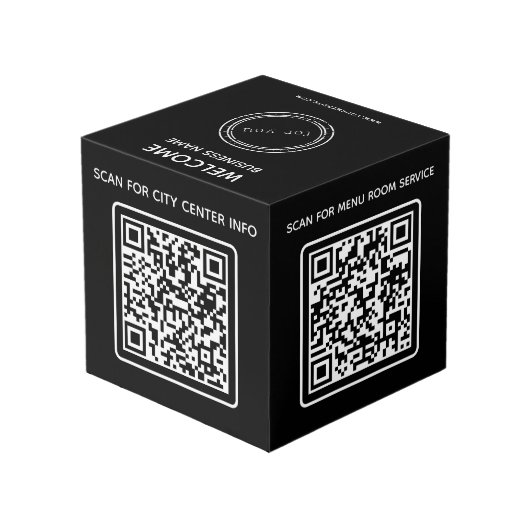 Hotel business logo QR code Wifi Overige info tabe Kubus (Achter hoekig)