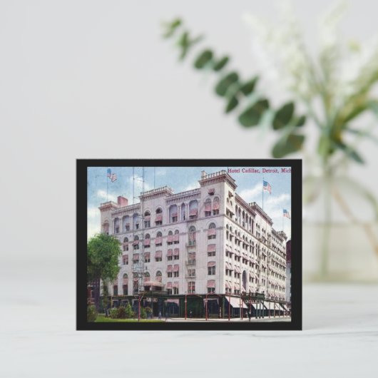 Hotel Cadillac, Detroit 1909  Briefkaart (Staand voorkant)