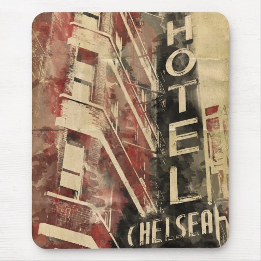 Hotel Chelsea New York City Mousepad Muismat (Voorkant)