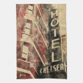 Hotel Chelsea Waterverf Art Keukenhanddoek (Verticaal)