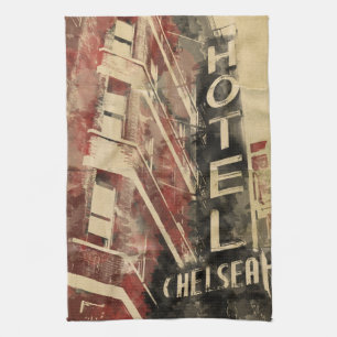 Hotel Chelsea Waterverf Art Keukenhanddoek