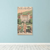 Hotel Colorado Travel Poster Canvas Afdruk (Insitu (Houten vloer))