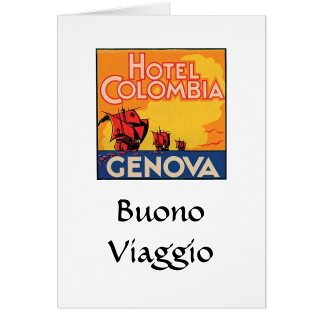 Hotel Columbia Genova Bagagelabel (Voorkant)