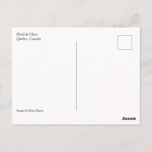 Hotel de Glace, Quebec, Canada Briefkaart (Achterkant)