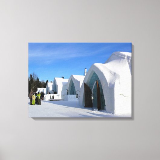 Hotel de Glace, Quebec, Canada Canvas Afdruk (Voorkant)