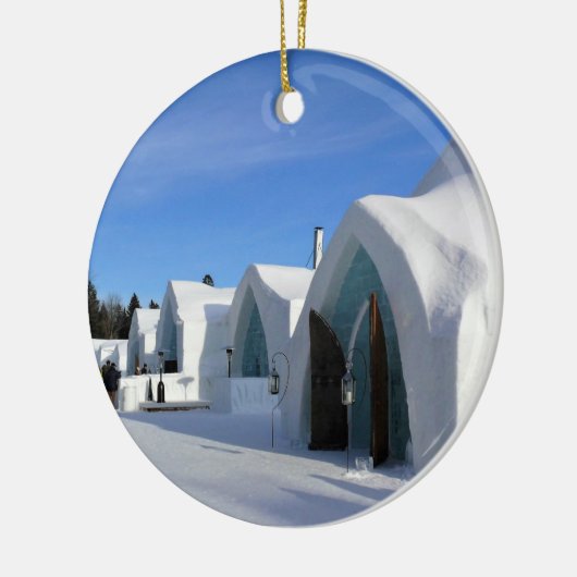 Hotel de Glace, Quebec, Canada Keramisch Ornament (Links)