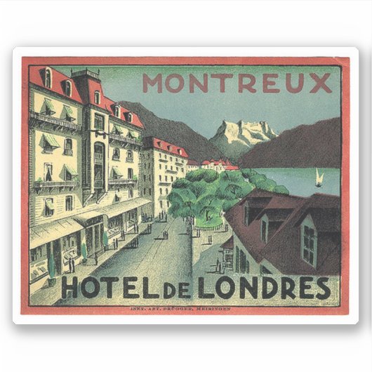 Hotel de London Montreux Zwitserland Sticker (Voorkant)