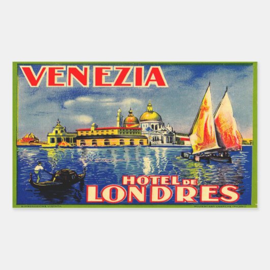 Hotel de Londres (Venezia, Italië) Rechthoekige Sticker (Voorkant)