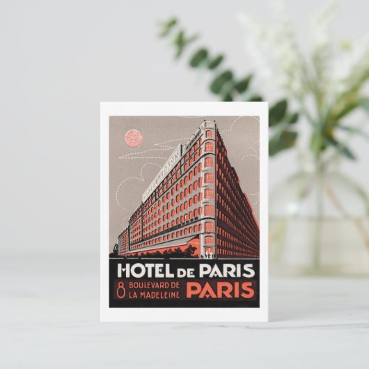 Hotel de Paris Briefkaart (Staand voorkant)