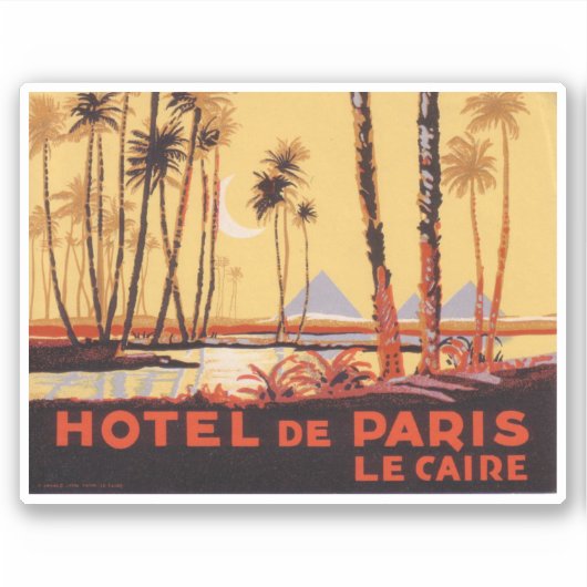 Hotel de Paris Cairo Sticker (Voorkant)