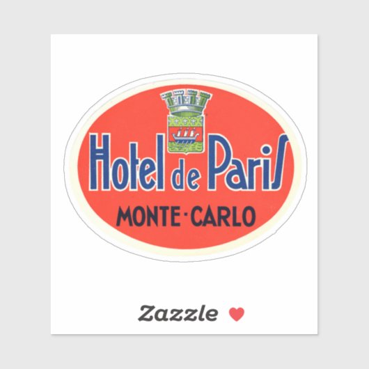 Hotel de Paris Monte Carlo Monaco Sticker (Vel)