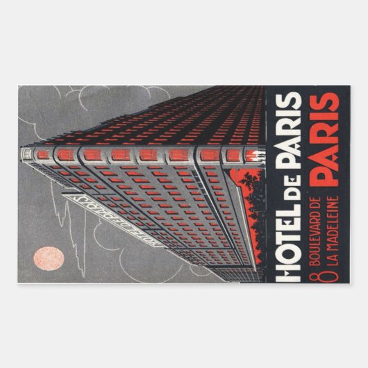 Hotel de Paris (Parijs) Rechthoekige Sticker (Voorkant)