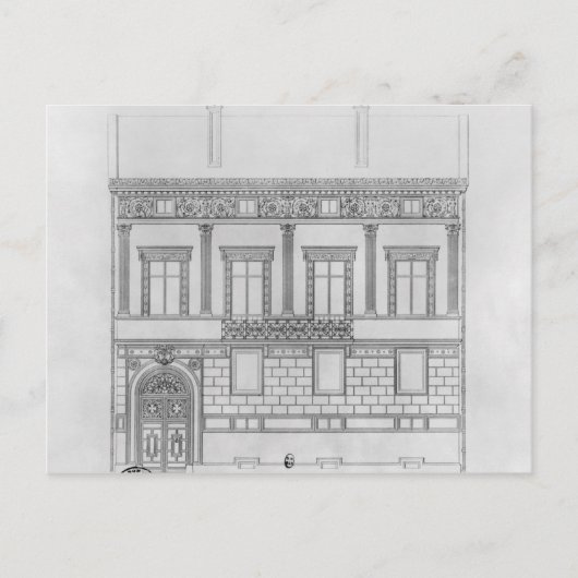 Hotel de Pourtales, gevel, 1850 Briefkaart (Voorkant)