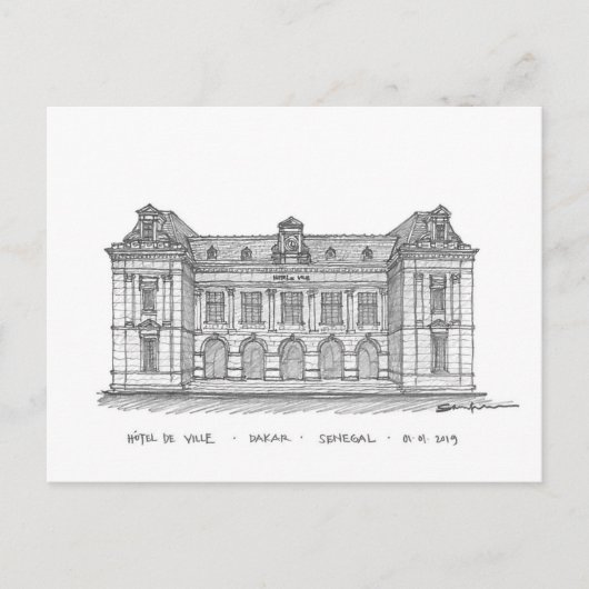 Hôtel de Ville, Dakar, Senegal Briefkaart (Voorkant)